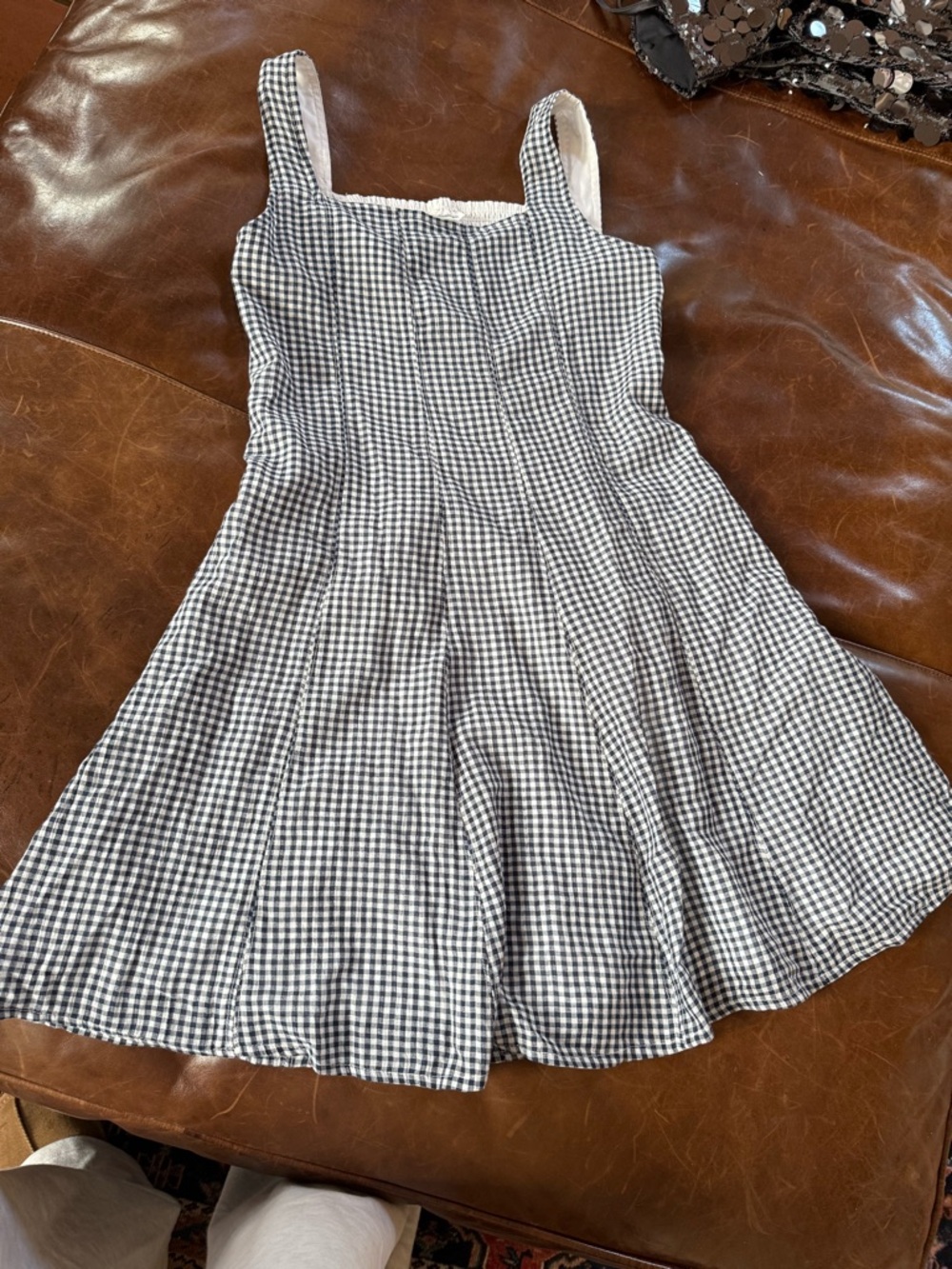 Abercrombie kids 15/16 NWOT blue and white checked Gingham sundress